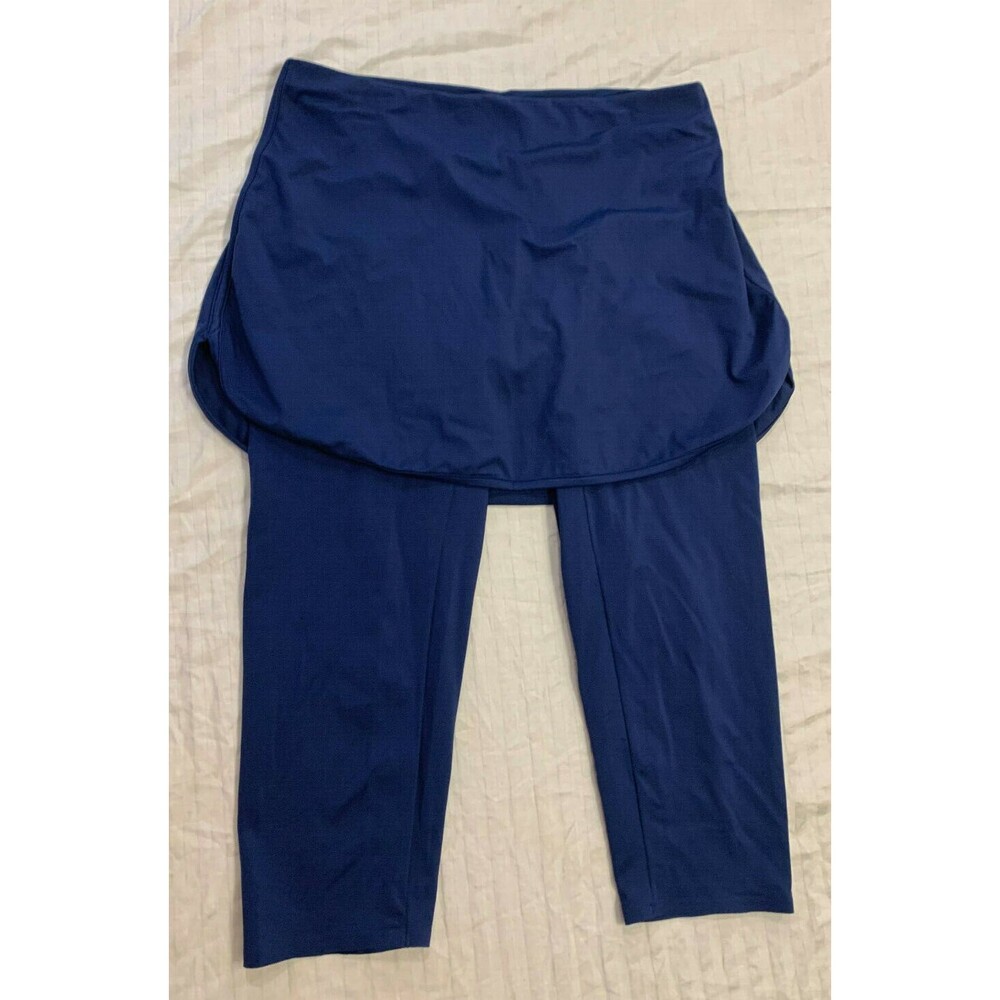 SONIC SLIMMERS WOMENS PULL ON 2 IN 1 ATHLETIC YOGA CAPRIS SKIRT SIZE M